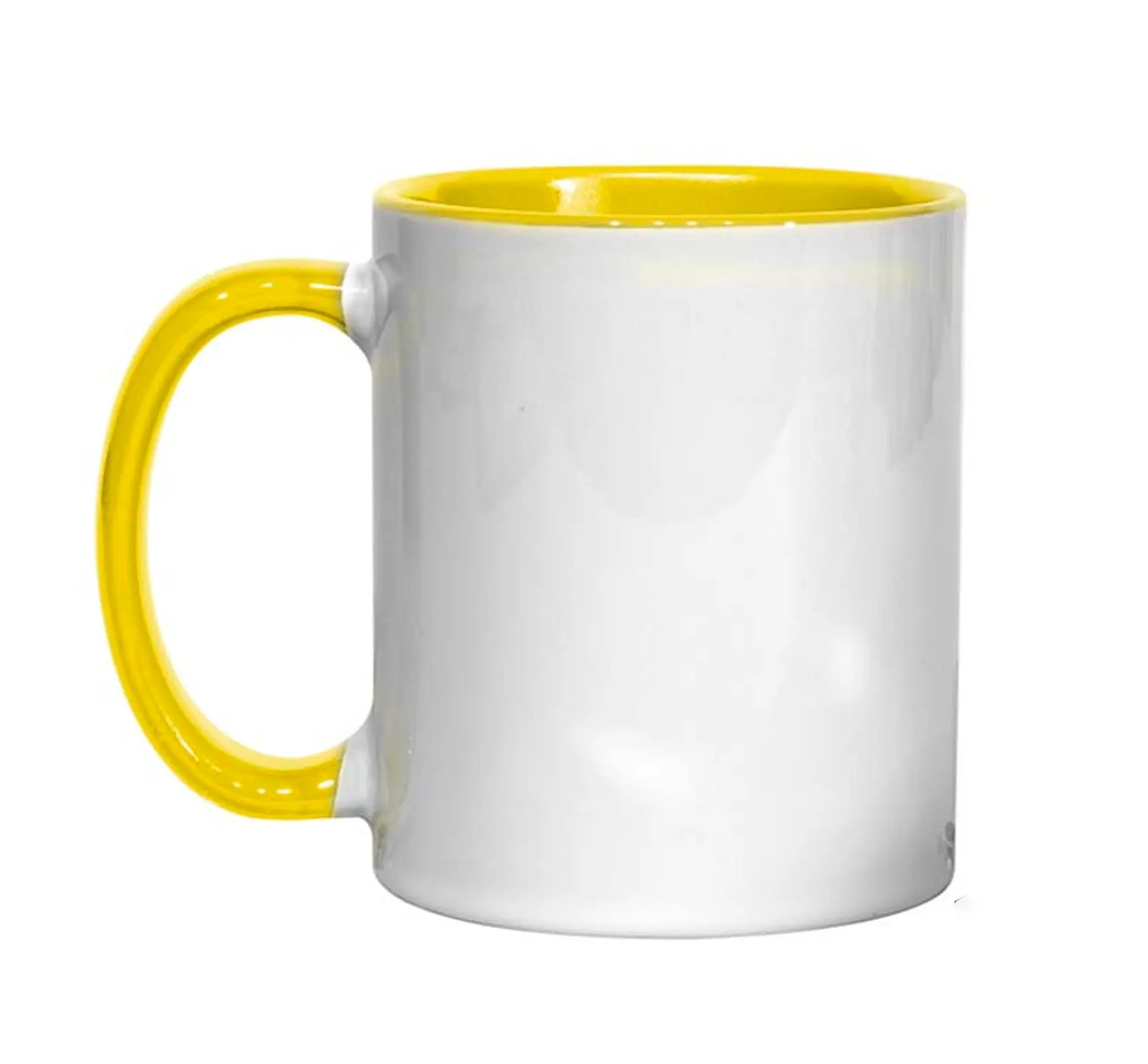 11oz Yellow Coloured Handle and Inner Ceramic Mug